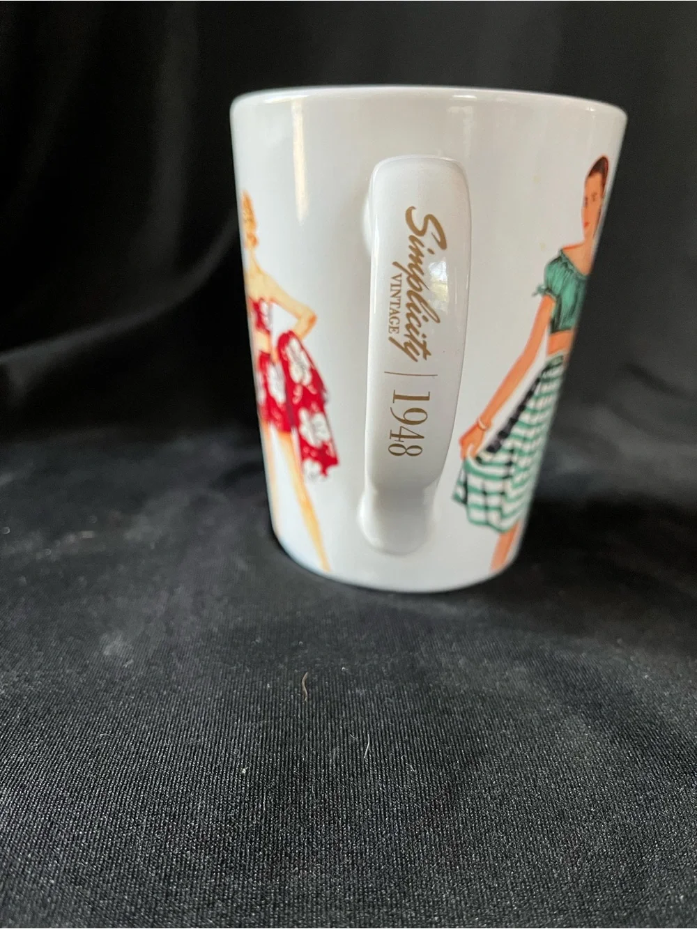Retro Fashion Print WhiteCeramic Mug with 1948 fashions by Simplicity